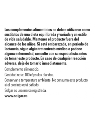 Solgar Vitamina D3 1000uUI 100 Cápsulas