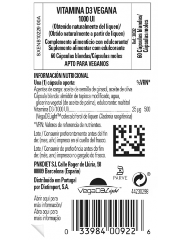 Solgar Vitamina D3 Vegana 60 Cápsulas