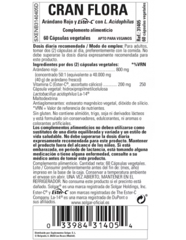 Solgar Cran Flora 60 Cápsulas
