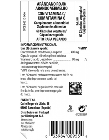 Solgar Arándano Rojo + Vitamina C 60...