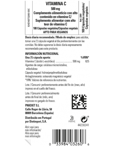 Solgar Vitamina C 500mg 100 Cápsulas