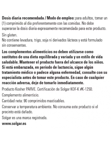 Solgar Vitamina C Masticable...