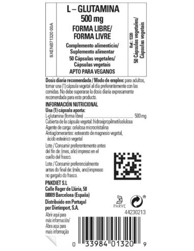 Solgar L-Glutamina 500mg 50 Cápsulas