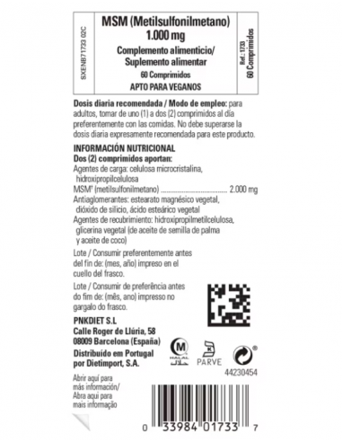 Solgar MSM 1000mg 60 Comprimidos
