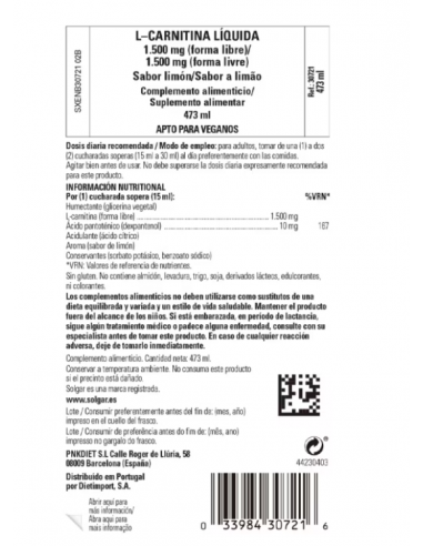 Solgar L-Carnitina Líquida 1500mg 473ml