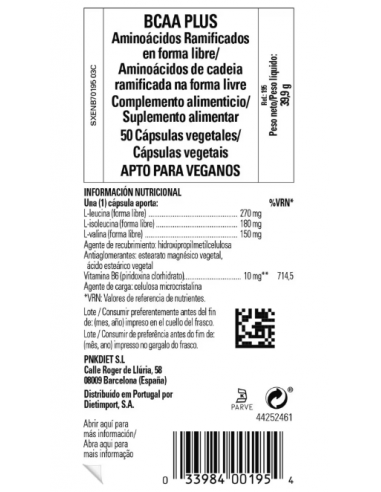 Solgar BCAA Plus Aminoacidos 50 Cápsulas