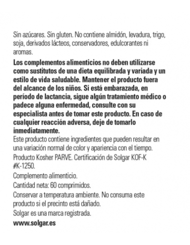 Solgar L-Carnitina 500mg 60 Cápsulas
