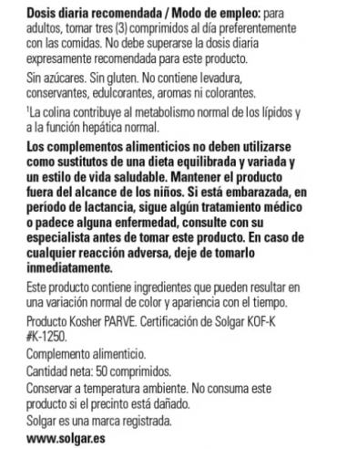 Solgar Factore Lipotropicos 50...