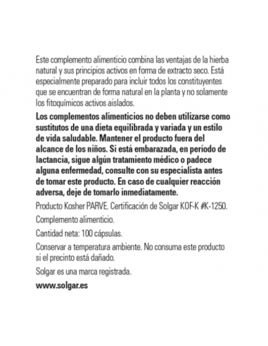 Solgar Diente de León 100 Cápsulas