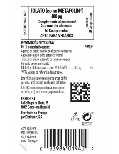 Solgar Folato 400ug 50 Tabletas
