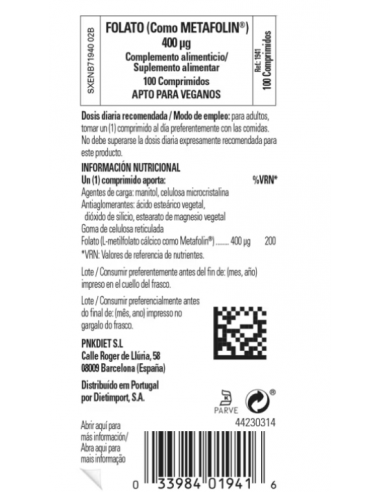 Solgar Folato 400mcg 100 Tablets