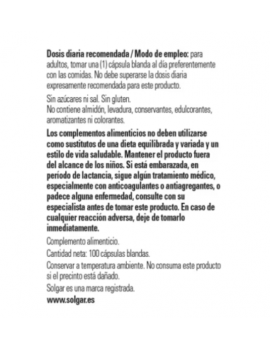 Solgar Perlas de Ajo 100 Cápsulas