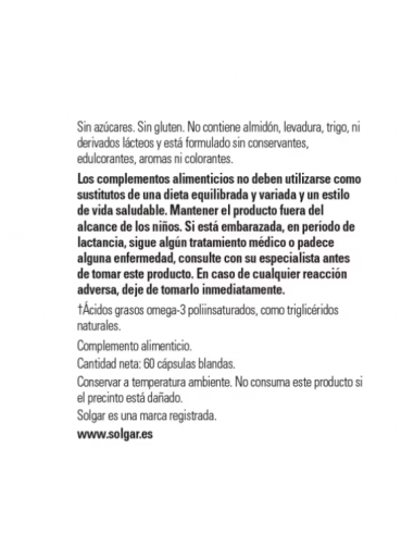 Solgar Aceite Pescado Concentrado 60...
