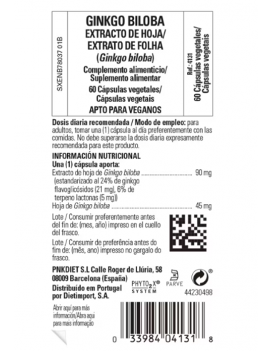 Solgar Ginkgo Biloba 60 Cápsulas