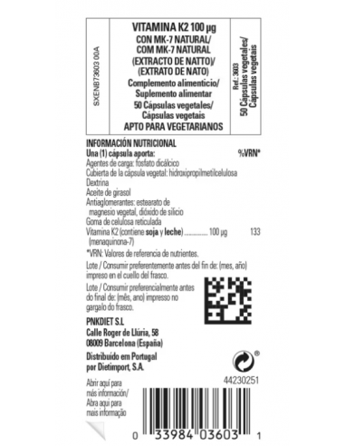 Solgar Vitamina k2 100mcg 50 Cápsulas