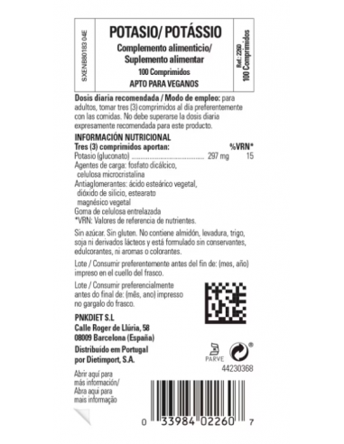 Solgar Potasio 100 Comprimidos