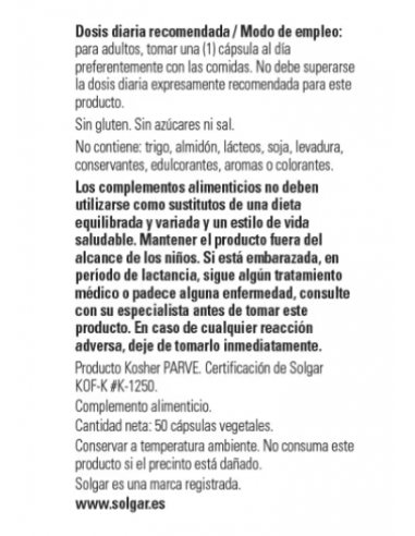 Solgar Acido Alfa Lipoico 200mg 50...