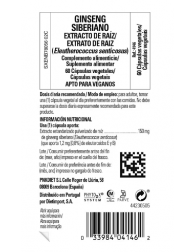 Solgar Ginseng Siberiano 60 Cápsulas