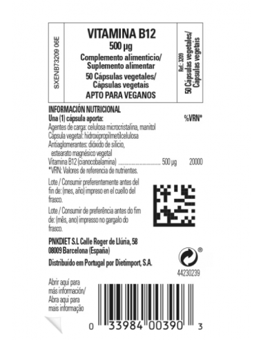 Solgar Vitamina B12 500ug 50 Cápsulas