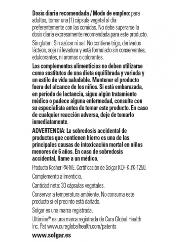 Solgar Earth Source koji Iron 30...