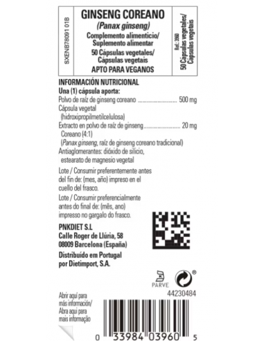 Solgar Ginseng Coreano 50 Cápsulas