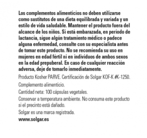 Solgar Sabal 100 Cápsulas 2