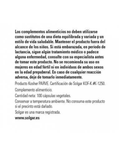 Solgar Sabal 100 Cápsulas