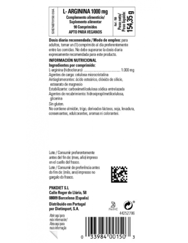 Solgar L-Arginina 1000mg 90 Comprimidos