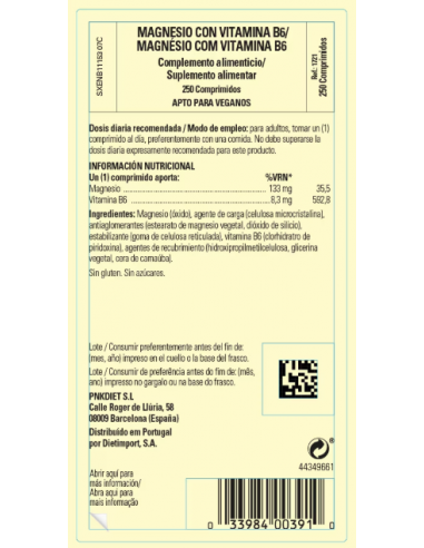 Solgar Magnesio+Vitamina B6 250...
