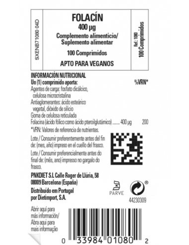 Solgar Folacin 400ug 100 Tabletas