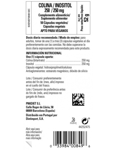 Solgar Colina/Inositol 50 Cápsulas