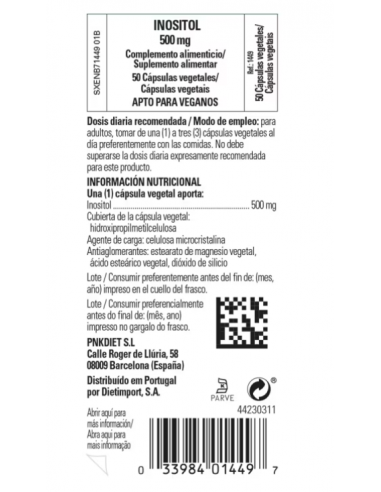 Solgar Inositol 500mg 50 Cápsulas