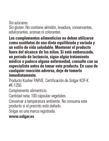 Solgar Dong Quai 100 Cápsulas