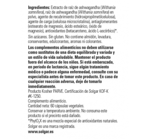 Solgar Ashwaganda 60 Cápsulas 2