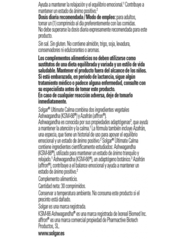 Solgar Ultimate Calma 30 Cápsulas