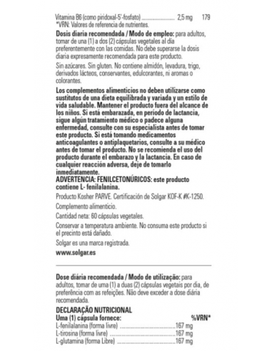 Solgar Neuro Nutrientes 60 Cápsulas