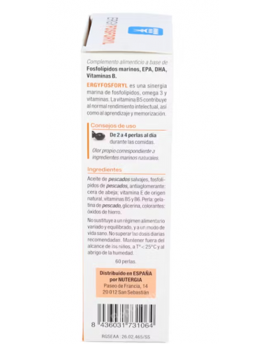 Nutergia Ergyfosforil 60 Cápsulas