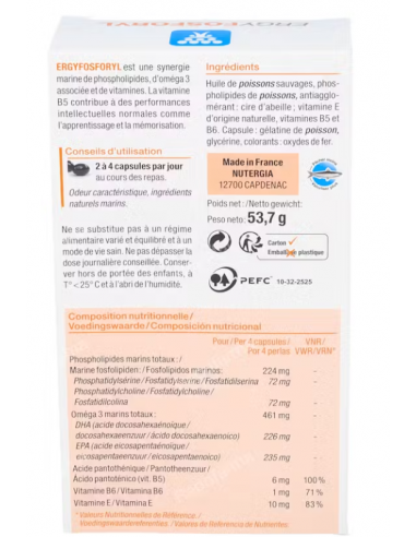 Nutergia Ergyfosforil 60 Cápsulas