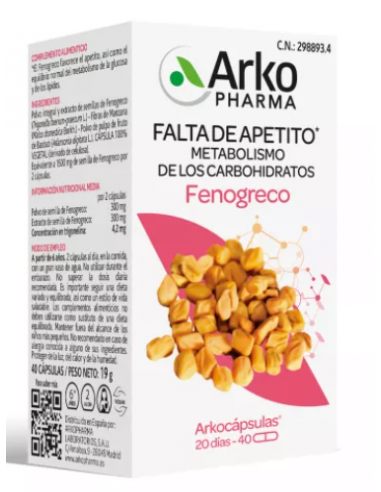 Arkopharma Arkocapsulas Fenogreco 40...