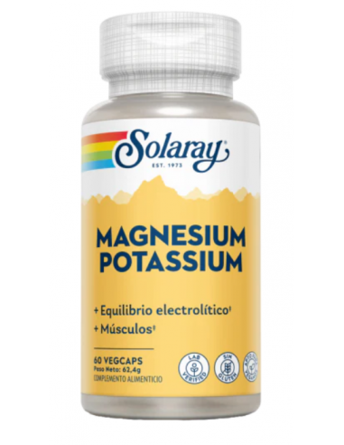 Solaray Magnesio y Potasio 60 Cápsulas