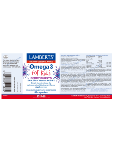 Lamberts Omega 3 para niños 60 Cápsulas