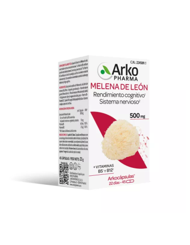 Arkopharma Melena de León 45 Cápsulas